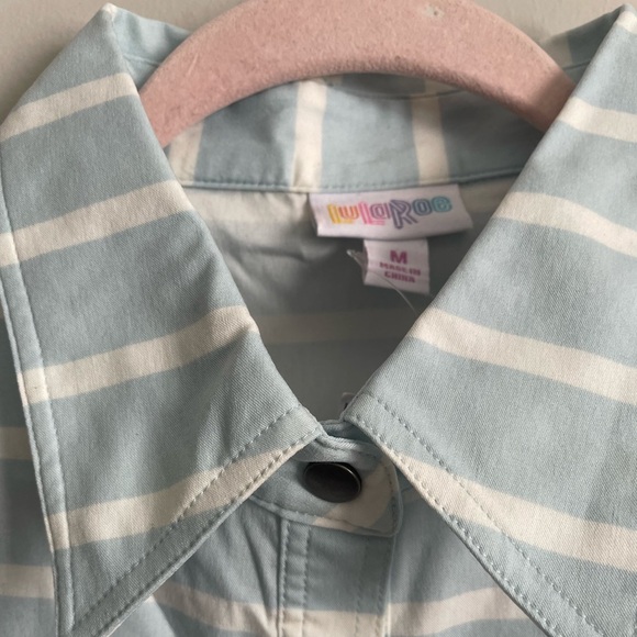 Lularoe Striped Roxanne Shirt Sleeveless Top - Picture 5 of 12